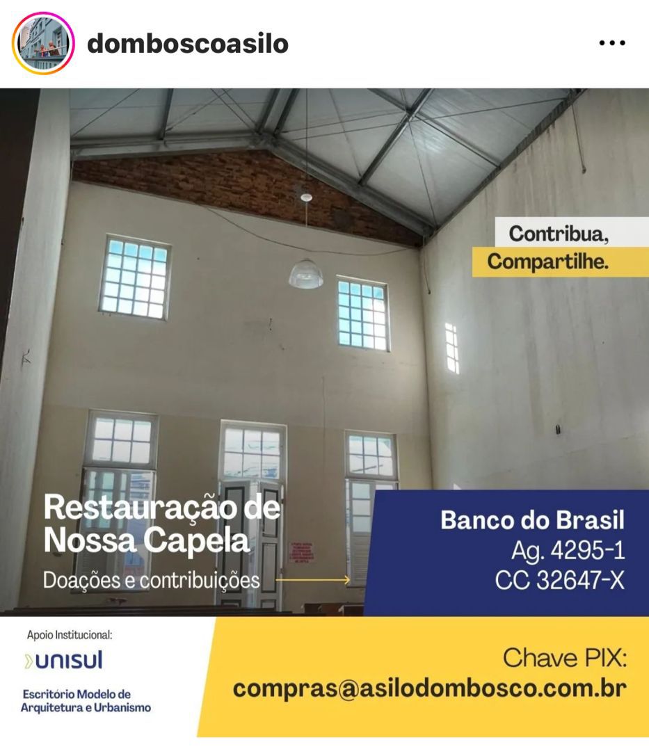  Estudantes lideram revitalização da Capela do Asilo Dom Bosco em Itajaí